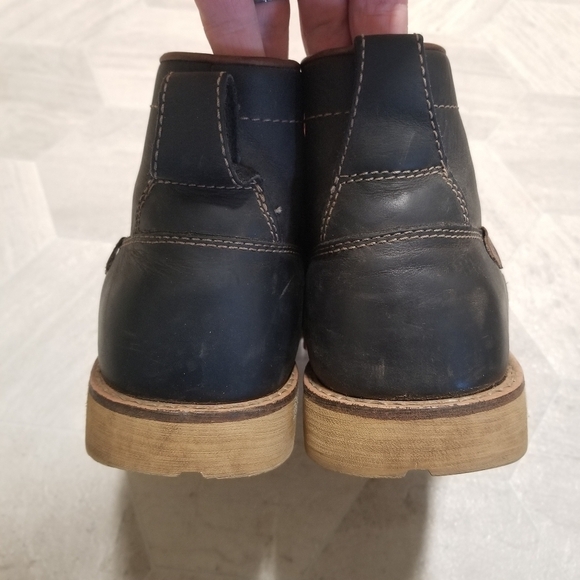 KEEN The 59 Black Oiled Leather Lace-up Hiking Work Moc Toe Boot Mens 9M - Picture 6 of 9